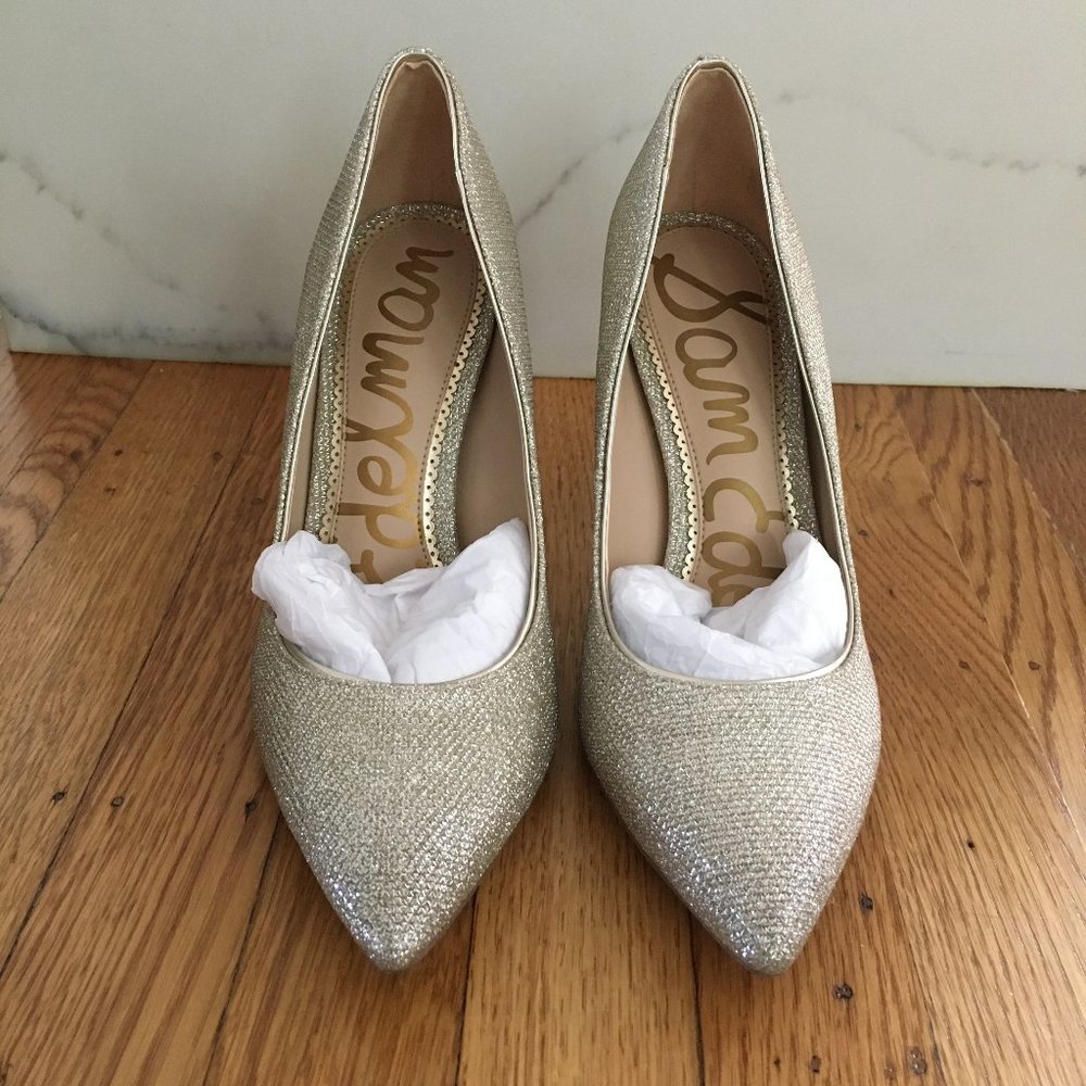 Sam Edelman Hazel Silver Sparkle Pumps